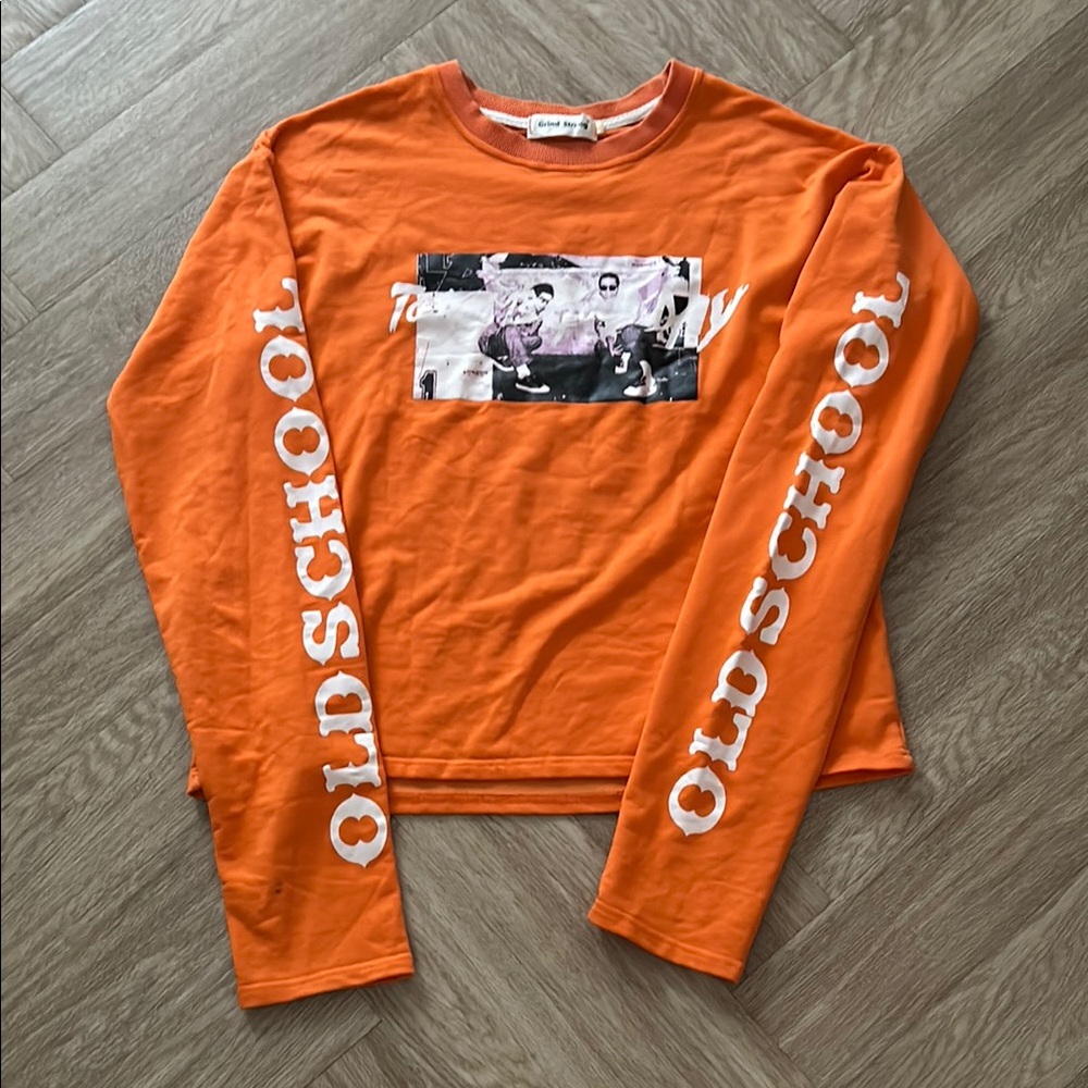 Orange Long Sleeve Graphic Tee